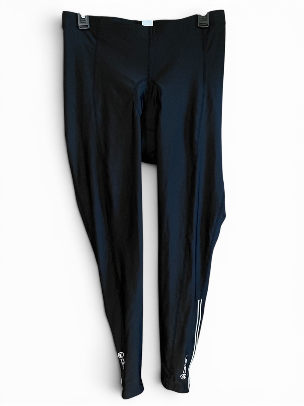 Canari Mens Large Black Pro Elite Gel Cycling Tights Bike Ankle Zip Pants